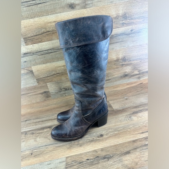 Frye Jane Tall Cuff Over Knee Boots Size 9B, SLT Slate 1361 - Picture 3 of 11